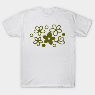 Vintage Pyrex Pattern - Spring Blossom (Green) T-Shirt